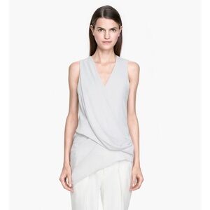 HELMUT LANG LG Lined Sleeveless Overlap Asymmetric Hem Top Shirt Size Large